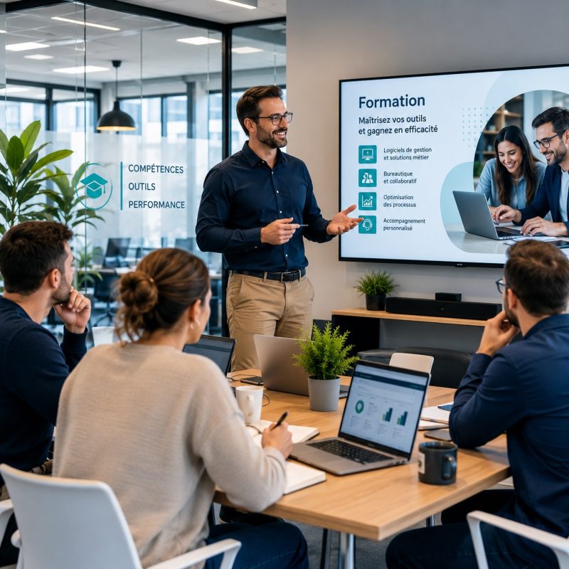 Corporate training session in modern office